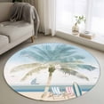 thumbnail image 1 of Palm Trees Round Living Room Rugs 3.3 ft, Summer Holiday Beach Washable Area Rug with Non-Slip Sturdy Edge Binding Round Front Door Mat Floor Carpet for Entryway, 1 of 9