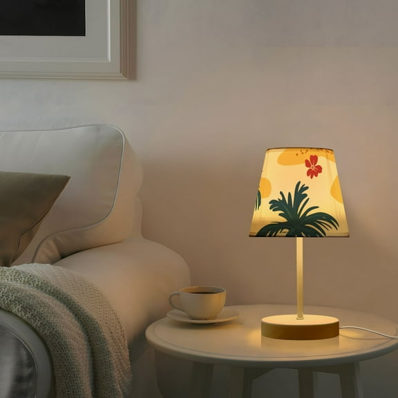 Palm Trees Sand Dunes Desk Lamp 3 Color Modes LED Table Lamp Nightstand Reading Light for Bedroom Living Room