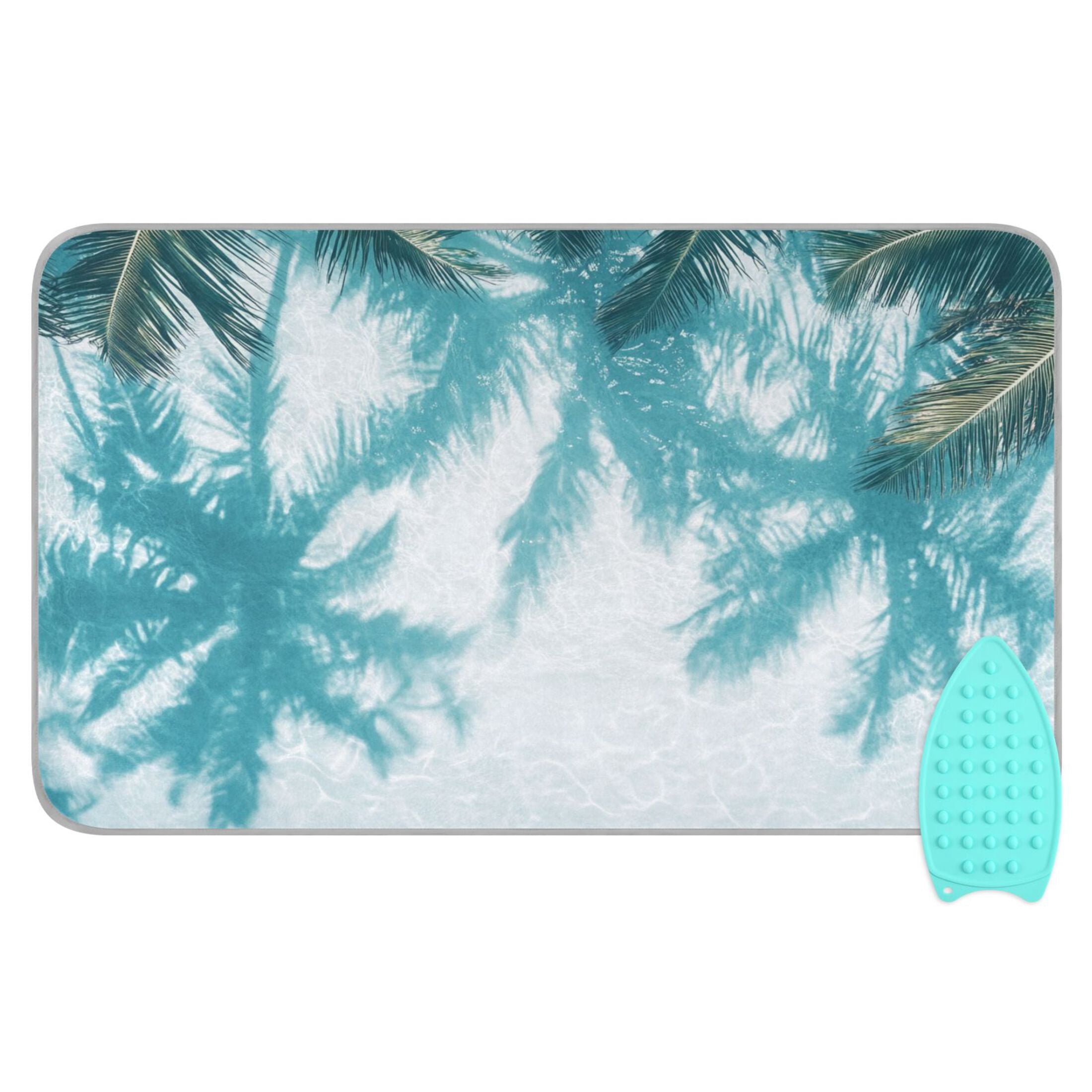 Palm Trees Shadows in Water Ironing Mat Blanket Portable Travel Ironing Pad Heat Resistant Pad 47.2" x 27.6”