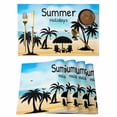 thumbnail image 1 of Palm Trees Silhouette Placemats Set of 12 Summer Coastal Vacation Place Mats Indoor Wipeable Table Mats Washable Cloth Dining Table Placemats for Kitchen Holiday Party Home Decor 13x19 Inch, 1 of 9
