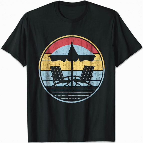 Palm Trees Silhouette Sunset Retro Vintage 70s Nature T-Shirt