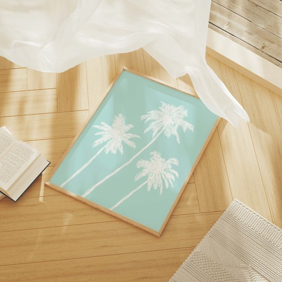 Palm Trees Sketch Design2 Poster Cute Summer Art Girly Wall Trendy Beach House Decor Coastal Design2 Poster, Unframed Size 8x12
