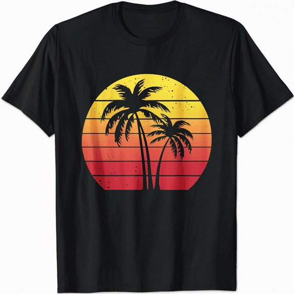 Palm Trees Summer Vibes Retro Tropical Summer T-Shirt