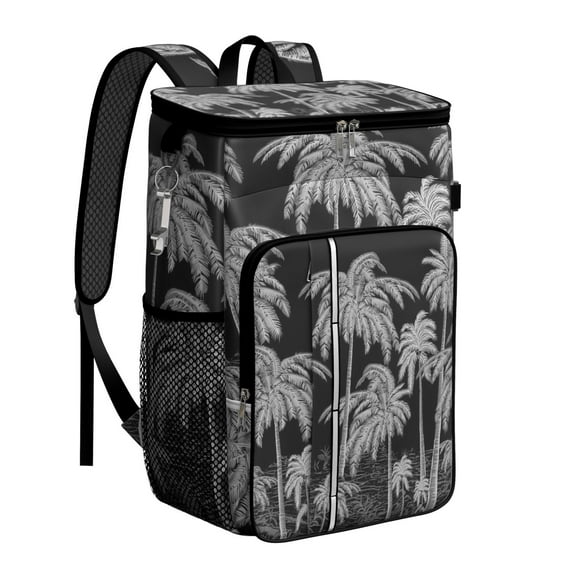 Palm Trees Sunset Backpack Cooler, Waterproof Leak Proof Insulated Cooler Bag, Tropical Beach Lunch Backpack for Fishing, Picnic, Camping, Summer Travel BBQ
