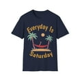 thumbnail image 1 of Palm Trees Sunshine Hammock Novelty Retirement Art Unisex Softstyle T-Shirt, 1 of 4