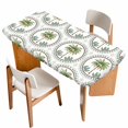 thumbnail image 1 of Palm Trees Table Cloths for 4 Foot Rectangle Tables, Green Summer Botanical Watercolor Patio Waterproof Elastic Fitted Tablecloths, Washable Rectangular Table Cover for Camping, 1 of 8