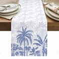 thumbnail image 1 of Palm Trees Table Runner - 108 Inch Long, Kitchen Dining Table Runner Dresser Scarves, Blue Tropical Plants Summer Forest Scenery Farmhouse Decor for Coffee Tables Wedding Party Banquet, 1 of 8