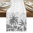 thumbnail image 1 of Palm Trees Table Runner - 90 Inch Long, Kitchen Dining Table Runner Dresser Scarves, Black Grey Tropical Plants Summer Forest Farmhouse Decor for Coffee Tables Wedding Party Banquet, 1 of 8