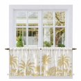 thumbnail image 1 of Palm Trees Tier Curtains, Yellow Tropical Plants Summer Forest Scenery Light Filtering Kitchen Curtains, 2Pcs Rod Pocket Half Window Treatments Panels for Sink Cafe Cabinet Camper 27.5x24 Inches, 1 of 9