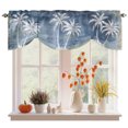 thumbnail image 1 of Palm Trees Tropical Tie Up Valance Curtains for Windows, Kitchen Curtains Window Treatments, Shabby Brown Blue Summer Coastal Short Window Shades Valances for Bedroom Bathroom Cafe 54"x18", 1 of 8