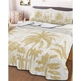 thumbnail image 1 of Palm Trees Twin Size Down Alternative Comforter, Lightweight Comforter Quilt Bedding Set with Pillow Shams Yellow Tropical Plants Summer Forest Scenery All Seasons Bed Comforter Duvet Insert 68"x86", 1 of 7