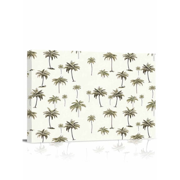 Palm Trees Wall Art for Living Room,Canvas Picture Wall Decor for Bathroom Bedroom,Green Botanical Summer Tropical Plants Painting Artwork for Office Kitchen Hallway Dining Room Home Decor 12"x16"