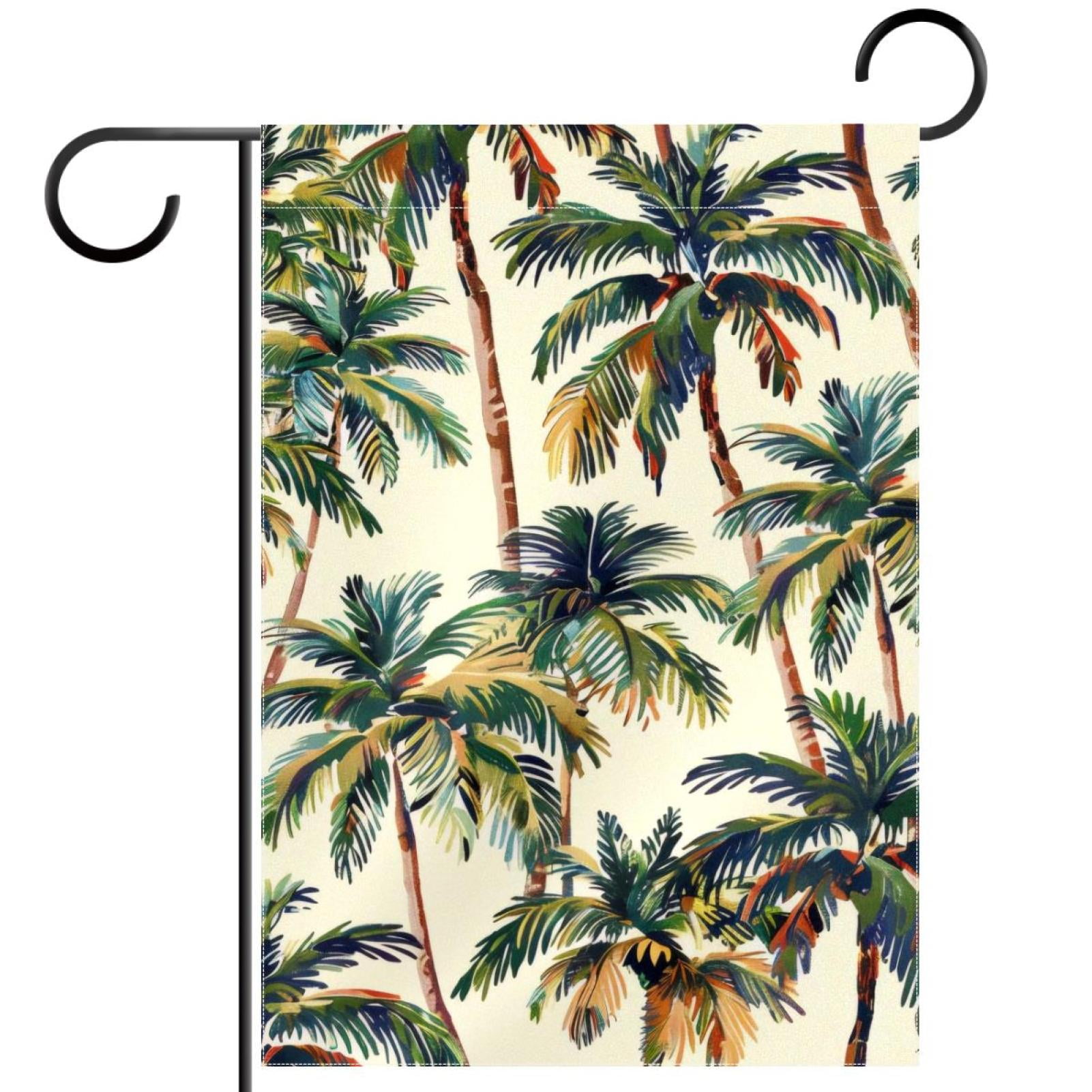Palm Trees Garden Flags, 12 x 18 Inch Double Sided Outdoor Yard