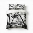 thumbnail image 1 of Palm Trees With A Black And White Bedding Set 3 Pcs Soft Microfiber Quilt Cover For Bedroom Decor, Comforter Cover With 2 Pillowcase, 1 of 5
