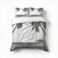 thumbnail image 1 of Palm Trees With A Black And White Bedding Set 3 Pcs Soft Microfiber Quilt Cover For Bedroom Decor, Comforter Cover With 2 Pillowcase, 1 of 5