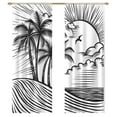 thumbnail image 1 of Palm Trees With A Black And White Tulle Curtains For Living Room Chiffon Sheer Voile Kitchen Bedroom Curtain Drapes, 1 of 5