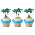 thumbnail image 1 of Palm Trees With Coconuts -24pk Cupcake / Desert / Food Decoration Topper Picks with Favor Stickers & Sparkle Flakes, 1 of 2