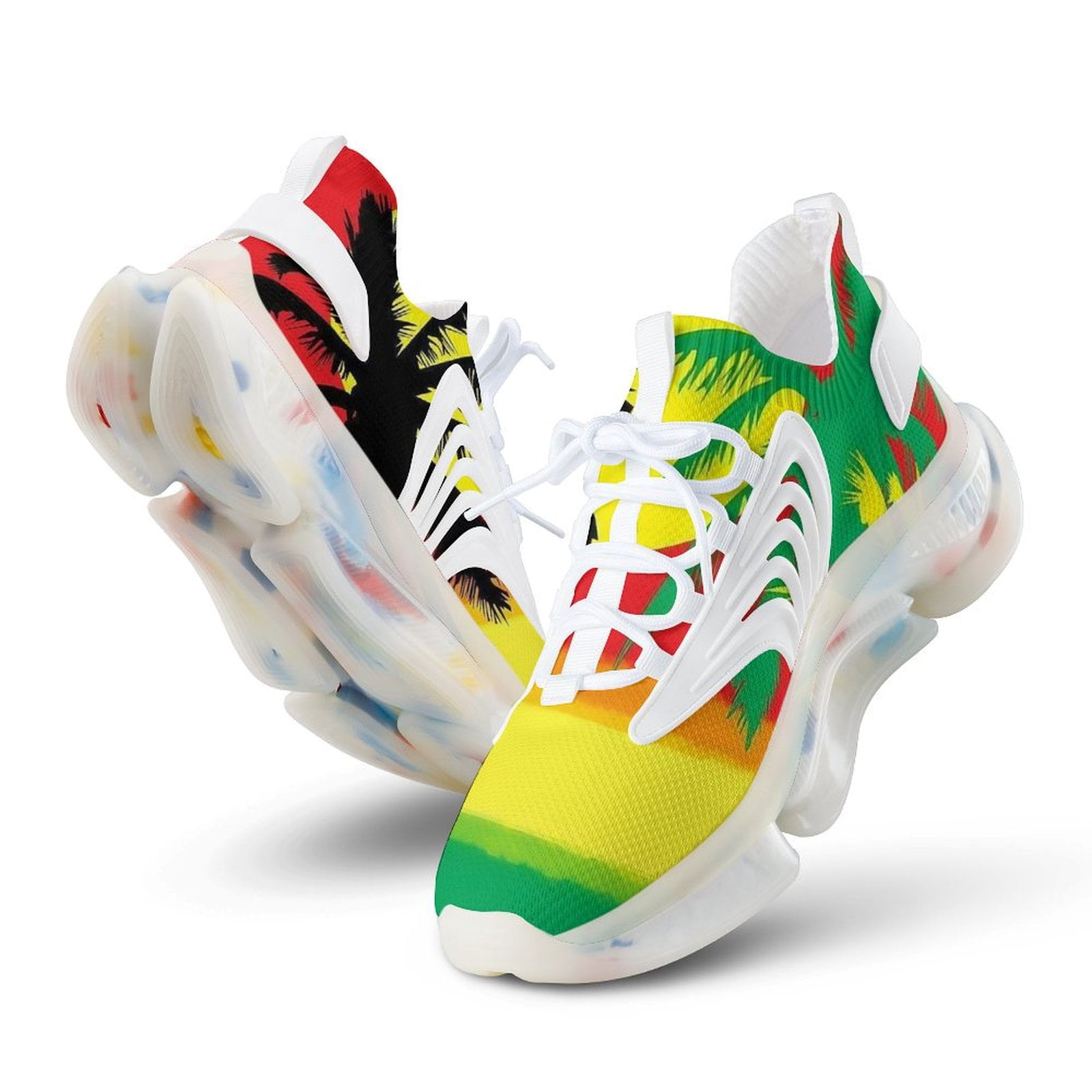 Palm Trees in Jamaica Colors Walking Shoes for Men Woman 