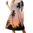 thumbnail image 1 of Palm Trees with a Sunrise Sleeveless Dress Dress for pregnant wom Long dress woman, 1 of 6