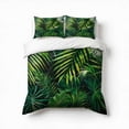 thumbnail image 1 of Palm Tropical Leaf Print Bedding Set 3 Pcs Soft Microfiber Quilt Cover For Bedroom Decor, Comforter Cover With 2 Pillowcase, 1 of 5