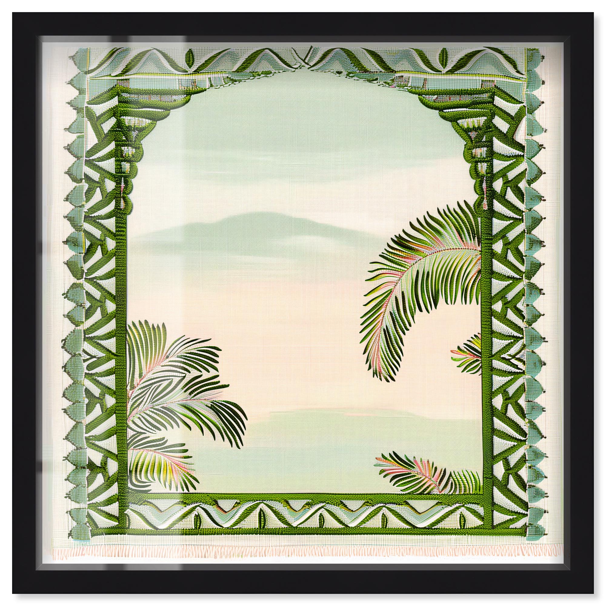 Palm View Vista Shadowbox Print Modern Coastal Art by Art Remedy, Black ...