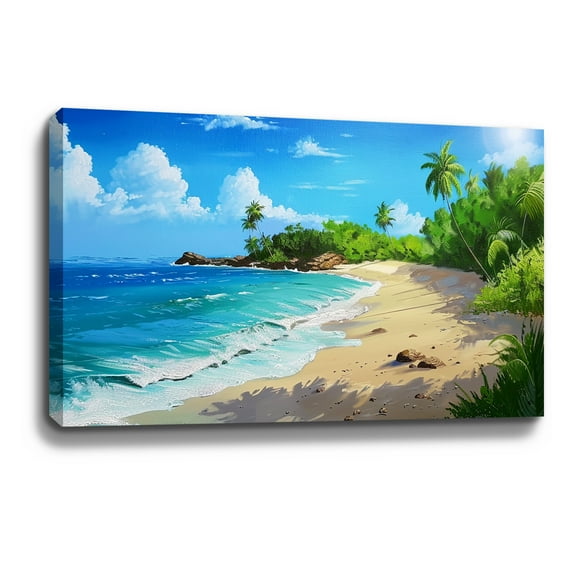 Palm Wall Art Palm Wall Decor Coconut Grove Beach Canvas art Framed wall art Painting For Livingroom Decor Office Bedroom Decoration