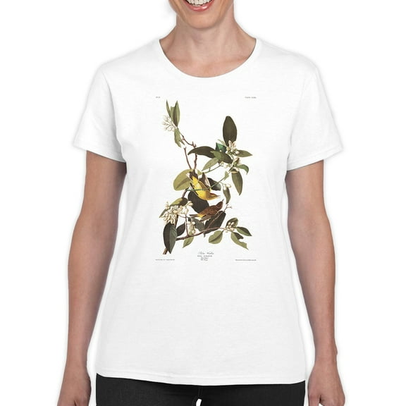 Palm Warbler T-Shirt Women -John James Audubon Designs, Female 4X-Large