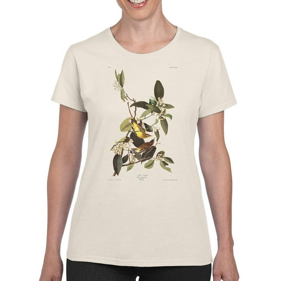 Palm Warbler T-Shirt Women -John James Audubon Designs, Female Small