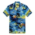 thumbnail image 1 of Palm Wave Mens and Big Mens Tropical Sunset Print Hawaiian Shirt, up to size 6XL, 1 of 3