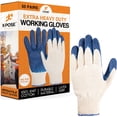 thumbnail image 1 of Palm Working Gloves, Latex Rubber Coated Knit with Grip, Durable Safety for Construction, Electrician, Warehouse, Mechanic - 50 pairs, 1 of 5