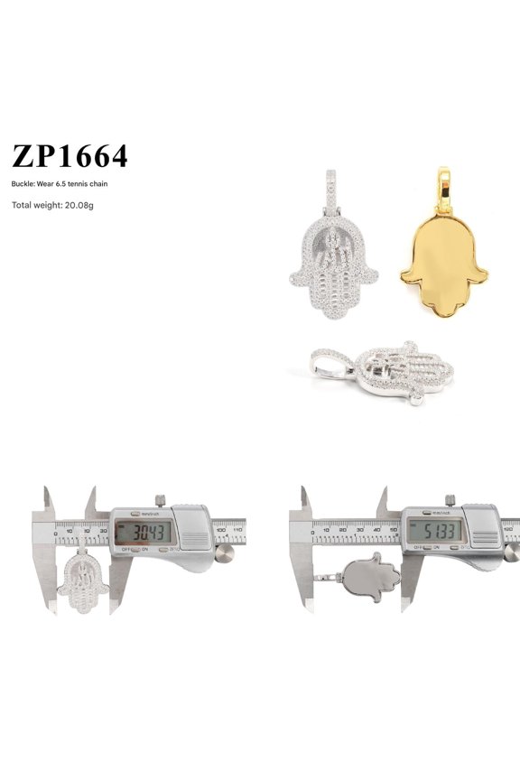 Palm pendant S925 silver D color VVS moissanite full inlaid sterling silver hip hop trend brand necklace accessories seconds faster than diamond test pen