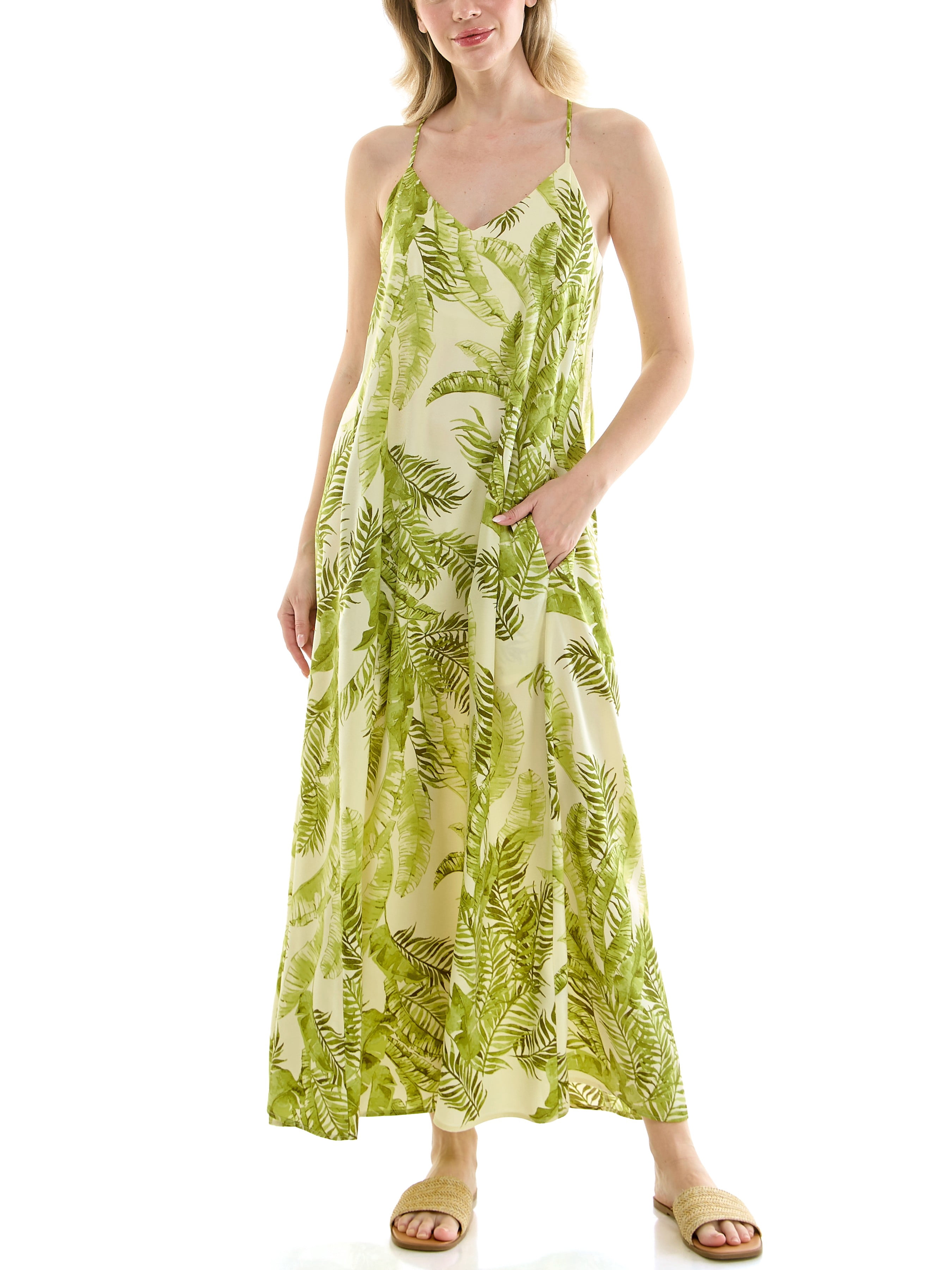 Nicole Miller Women's Maxi Slip Dress With Built In Bra, Sizes S-XL