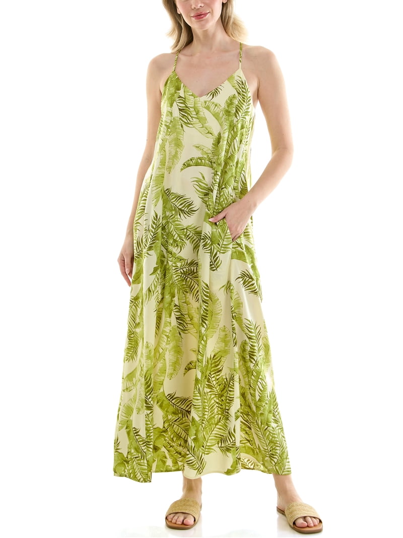 nicole by nicole miller maxi dress Casual By In Multi-colored, Size: M Crisscross back Nicole Miller Printed Palma Satin These are some