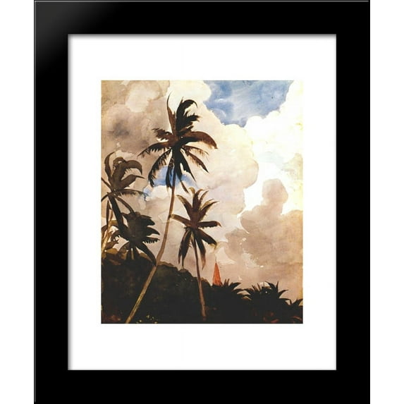 Palm trees (Bahamas) 20x24 Framed Art Print by Winslow Homer