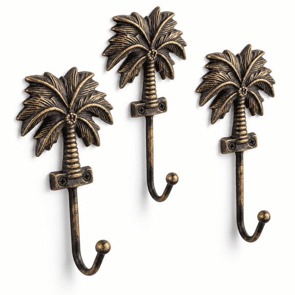 Palm trees Cast Iron Wall Hooks for Bathroom and Home Organization