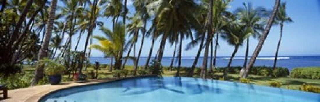Palm trees near a swimming pool Maui Hawaii USA Canvas Art - Panoramic Images (18 x 6)