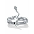 thumbnail image 1 of PalmBeach Jewelry 0.40 TCW Round Cubic Zirconia Sterling Silver Snake Ring, 1 of 5