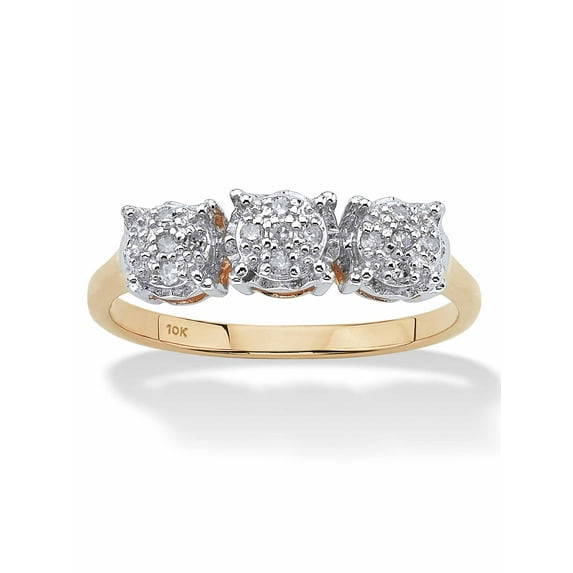 PalmBeach Jewelry 1/10 TCW Round Diamond Cluster Ring in 10k Gold