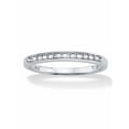 thumbnail image 1 of PalmBeach Jewelry 1/10 TCW Round Diamond Platinum-plated Sterling Silver Anniversary Ring, 1 of 5