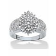thumbnail image 1 of PalmBeach Jewelry Marquise-Shaped Diamond Cluster Ring 1/4 ct. t.w. in Platinum Over Sterling Silver, 1 of 5