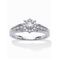thumbnail image 1 of PalmBeach Jewelry 1/4 TCW Round Diamond Halo Engagement Ring in 10k White Gold, 1 of 5