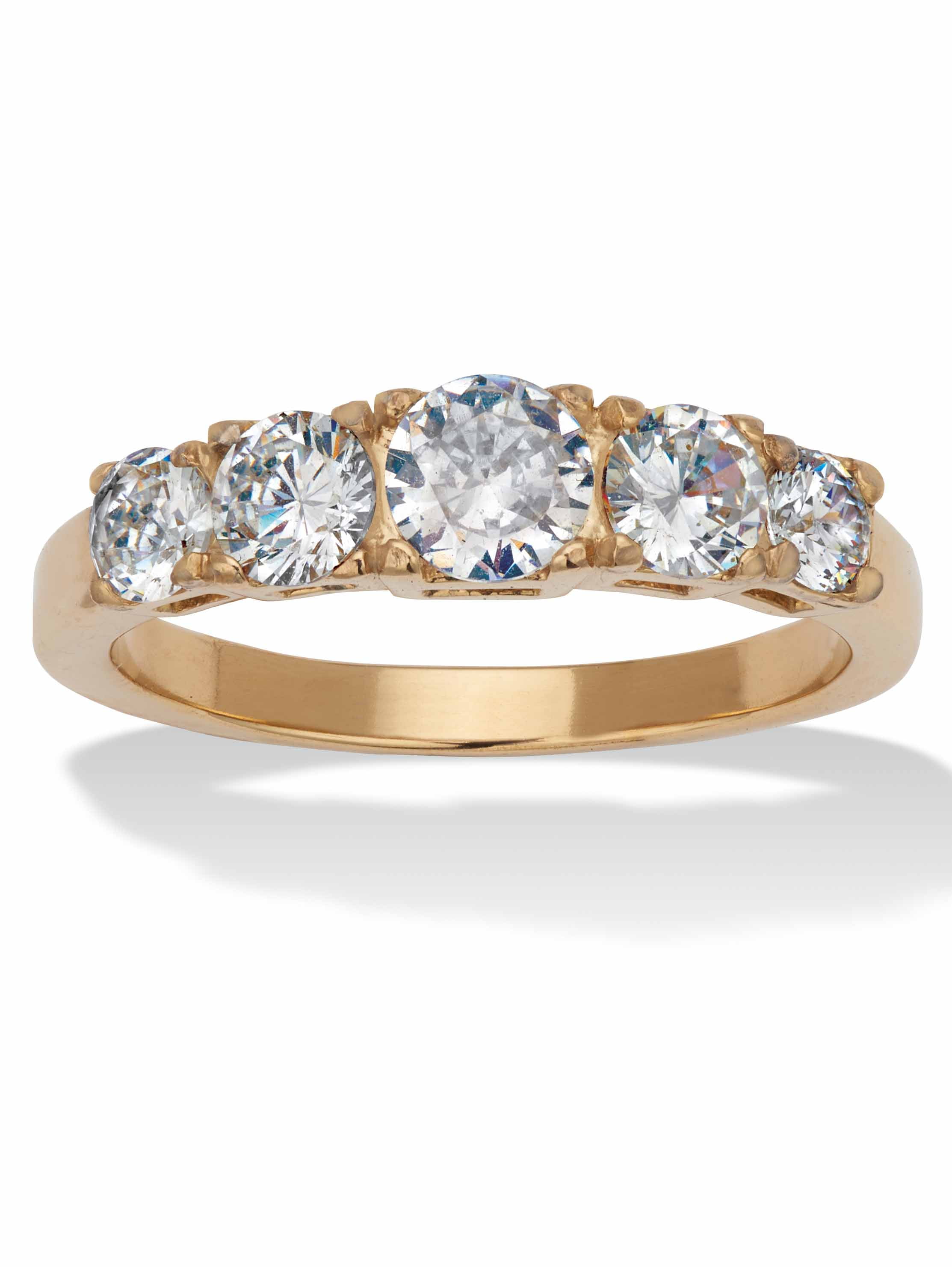 PalmBeach Simulated Pearl & Cubic Zirconia Ring - 9.5mm Pearl, 12 CZ Accents, 18k Gold-Plated, Sizes 5-10 | With Gift Box - View #3