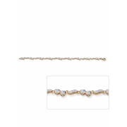 PalmBeach Jewelry 1/7 TCW Diamond Heart and Wings Ankle Bracelet in 14k Gold-plated Sterling Silver