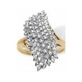 thumbnail image 1 of PalmBeach Jewelry 1/7 TCW Round Pave Diamond Cluster Ring in 18k Gold-plated Sterling Silver, 1 of 5