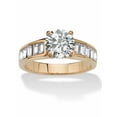 thumbnail image 1 of PalmBeach Jewelry 1.75 TCW Cubic Zirconia and Genuine Austrian Crystal Baguette Accent Yellow Gold-Plated Ring, 1 of 5