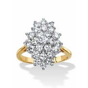 PALMBEACH JEWELRY 1.82 TCW Cubic Zirconia Marquise-Shaped Cluster Cocktail Ring Gold-Plated