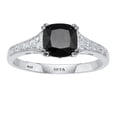 thumbnail image 1 of PalmBeach Jewelry .12 TCW Cushion Black Spinel and Cubic Zirconia Sterling Silver Engagement Ring, 1 of 5