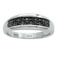 thumbnail image 1 of PalmBeach Jewelry .12 TCW Men's Round Genuine Black Diamond Platinum-Plated Sterling Silver Ring, 1 of 2