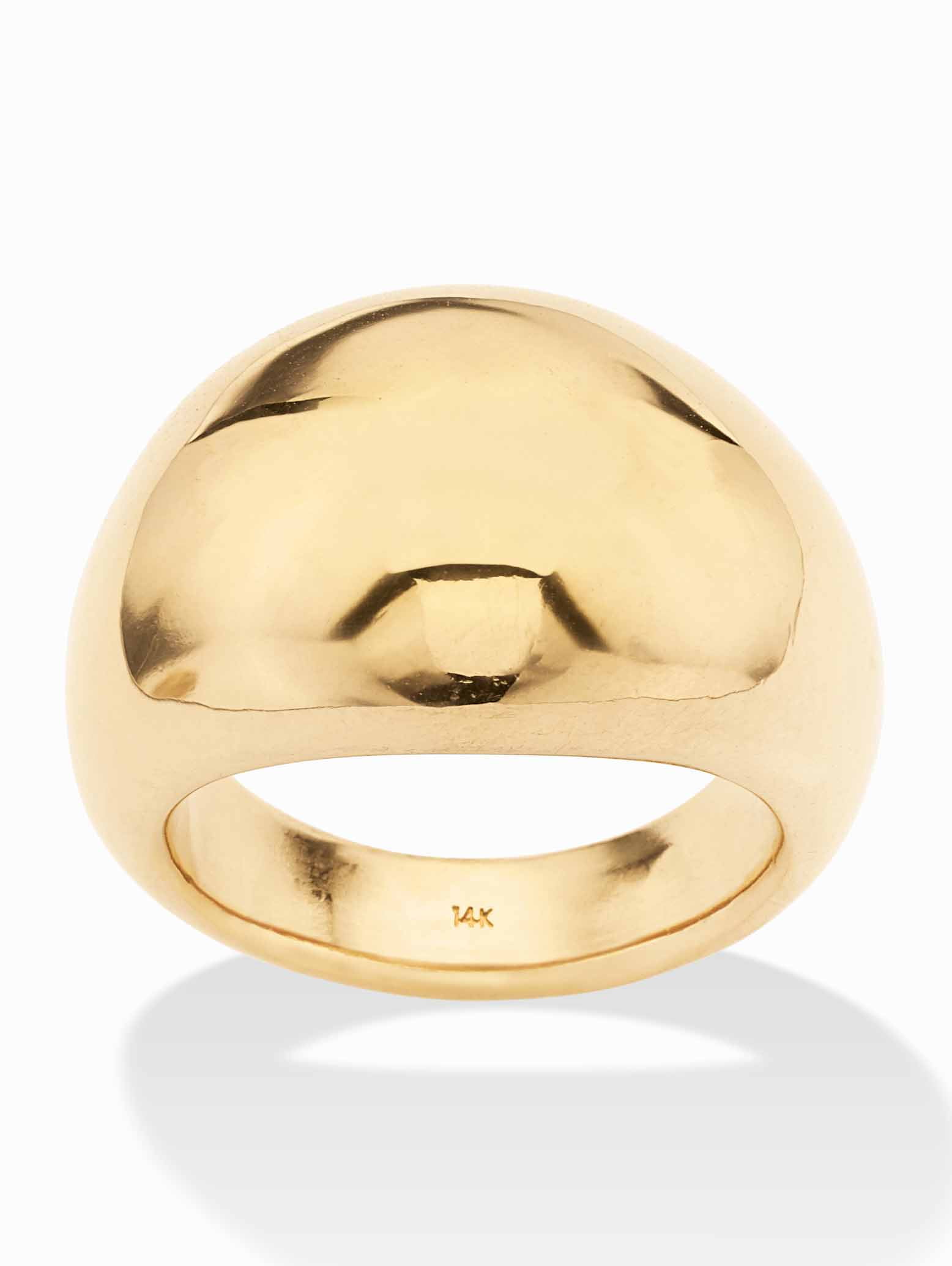 PalmBeach Jewelry 14k Gold Dome Ring Nano Diamond Resin Filled ...