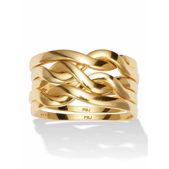 PalmBeach Jewelry 14k Yellow Gold-plated Puzzle Ring